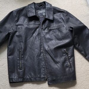 Mens dark brown/black leather jacket